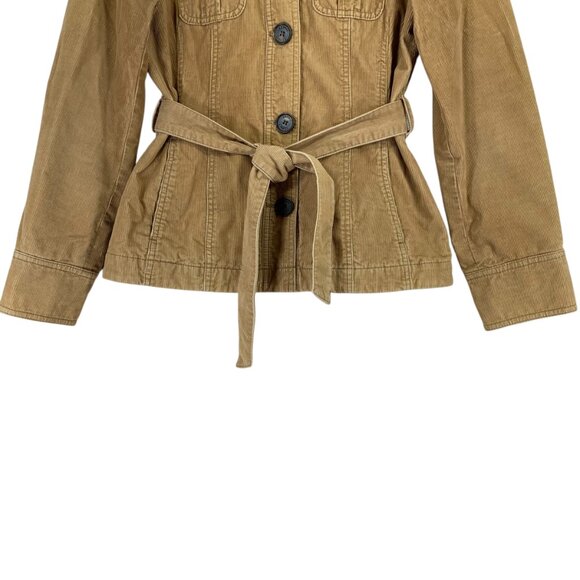 Esprit retro tan corduroy belted light weight elbow patches Jacket size 6 - Picture 11 of 13